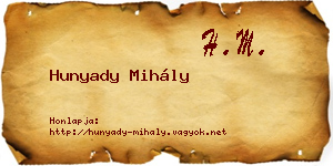 Hunyady Mihály névjegykártya